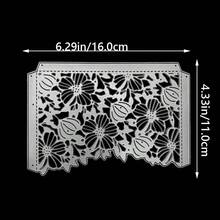 金屬鏤空花卉賀卡背景切割模具，適用於印章製作、DIY 紙藝手工、剪貼簿、壓花裝飾 - 銀白色 - 查看 3