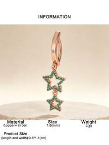 1pc Fashionable Luxury Star Cubic Zirconia Navel Ring, Body Piercing Jewelry For Women, Party Accessory - Star - View 18