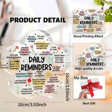 1pc Acrylic Flower-Shaped Inspirational Sign, Positive Affirmation Decor, Suitable For Office Desk, Dorm, Bedroom, Perfect Gift For Female Friends And Family - Style 1 - View 2