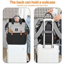Large Capacity Diaper Bag Backpack, Multifunctional Maternity Bag For Mom, Lightweight Care Backpack For Stroller Walks, Park & Weekend Getaways - Black and White - View 7