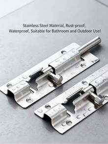 1 buah Kunci Baut Pintu Stainless Steel, Kunci Geser Persegi 1,2/3/4/6 Inci, Kunci Silinder Pemasangan Permukaan, Cocok Untuk Lemari, Kamar Mandi, dan Ruangan Serbaguna - Pin persegi - View 7