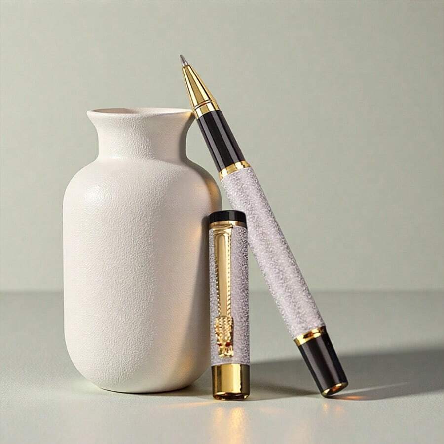 Classic Silver Metal Rollerball Pen With Dragon-Head Detail (0.5mm Fine Tip, Smooth Writing) / Suitable For Business Signatures / Refillable / Unisex Gift / Suitable For Students And Office Use., Back To School