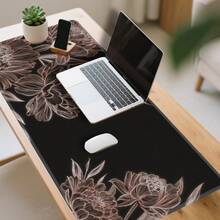 Extra Large Gaming Mouse Pad | Ultra Wide Computer Desk Accessory, Rose Gold Peony Floral Pattern, Non-Slip Rubber Base, Washable Surface, Multiple Sizes Available - Mouse Pad - View 3