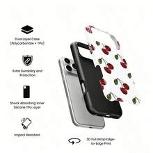 [Stock en México + Envío en 24h]–Funda para teléfono: Carcasa protectora de TPU de cobertura total a prueba de caídas con película de cereza brillante dos en uno de precisión, compatible con Apple  11/12/13/14/15/16/17 Pro Max. Ideal como regalo de cumpleaños o Navidad para parejas, mujeres, hijas, novios, novias, chicas - 1 unidad - Ver 5