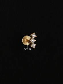 1件925纯银星星耳钉，扁平耳夹耳环，适合日常佩戴、婚礼、派对、订婚、圣诞礼物等场合，精致珠宝 - 金色 - 查看 12