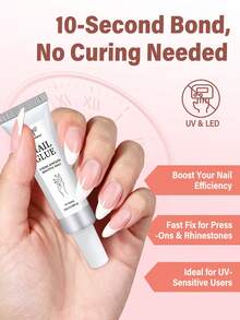 COLOURSMILE 8ml Pegamento para Uñas Súper Fuerte, Adecuado para Pegatinas de Uñas, Uñas Postizas y Uñas Presionadas, Reparar Uñas Rotas, Adhesivo para Uñas, Sin Necesidad de Lámpara UV - 1PC - Ver 5