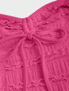 Solid Color Halter Tops With Drawstring At The Bust, Y2K Style For Women - Glitter - View 3