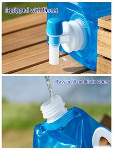 5L/10L 戶外露營水袋/可折疊水桶－大容量、便攜可折疊水儲存容器，附閥門與透明設計；非常適合戶外露營、野餐與烤肉活動 - 多色 - 查看 10