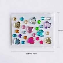 30PCS Stickers Decorative LOVE Diamond Stickers Set,Suitable For Diaries, Cameras, Fingernails, Phone Cases, Laptops, Party Favors, Birthday Rewards, Crafts And Other Creative DIY Decorative Diamond Stickers (Multi-Color Random) - 30pcs Set - View 4