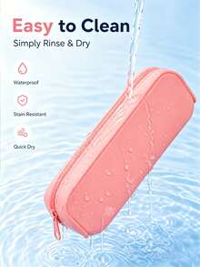 1pc Macaron Solid Color Silicone Pencil Case, Large Capacity Waterproof Portable Soft Zipper Pencil Pouch, Cute Decorative Stationery Storage Bag, Suitable For Students, Office And Travel Supplies - Multicolor - View 5