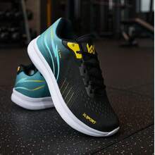 Tenis Para Atividades Fisicas Super Leve - Preto/Azul - Visão 2