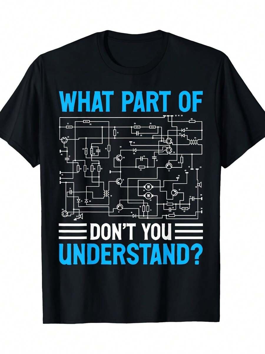 Camiseta humorística para electricistas masculinos con diseño Powerline - Negro - Ver 1