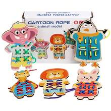 Children's Educational Toy Animal-Character Lacing Board Game, Wooden Lacing Toy For Fine Motor Skills Development, Early Learning Toy, Suitable For Boys And Girls As Birthday And Christmas Gift - Threading Board Toy - View 3