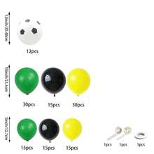 Kit de Arco de Guirlanda de Balões de Futebol com 135 Peças - Kit de Arco de Balões de Futebol Verde e Amarelo com Bola de Futebol, para Decoração de Festa de Aniversário de Futebol e Jogos Esportivos - Visão 2