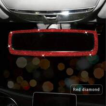 1Pc Creative Cute Hand Set Artificial Diamond Rear View Mirror Decor Cover, Sparkling Bling Rhinestone Vehicle Interior Ornament, Fashion Personalized Car Mirror Decoration Gift For Female Drivers - A - View 5