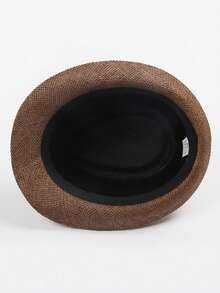 1pc/1set Men's Straw Hat, Breathable Woven Summer Hat, Multi-Functional Sun Protection, British Style Fedora Hat, Fashionable Gentleman Cowboy Hat - Straw Hat - View 10