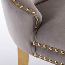 Set Of 2 65 Cm Dining Chairs In Velvet For Kitchen And Dining Room - Grey - View 7