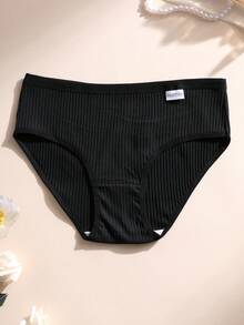 7pcs Women's Ribbed Cotton Panties, Sexy Low Waist Women's Triangle Panties, Comfortable Breathable Sports Underwear - Multicolor - View 7