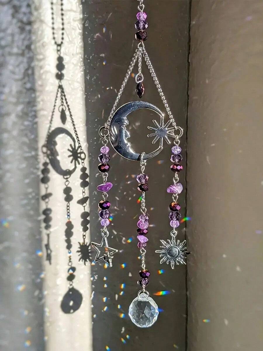 Celestial Moon Goddess Crystal Dreamcatcher, Home Decor, Christmas Decoration, Indoor Home Decor, Outdoor Garden Hanging Decoration, Holiday Gift - Gs-Ylgg-Ys26 - 查看 1