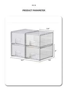1pc Stackable Transparent Acrylic Desktop File Organizer, Vertical Transparent Document Holder For Office Paper And Notebook Storage - Single Piece - View 3