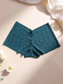 Conjunto de 5 Peças de Calcinhas Boxer de Cintura Média com Renda para Mulheres - Calcinhas Sexy com Realce de Bumbum, Confortáveis e Elásticas, Calcinhas Cheeky para Uso Diário, Esportes e Yoga - Multicolorido - Visão 6