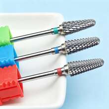 2 pièces de forets de ponceuse à ongles en acier de tungstène, limes de nettoyage d'ongles professionnelles 3/32", convenant pour le gel, le retrait du vernis à ongles, accessoires d'outils de manucure, pour usage domestique et en salon - Multicolore - Voir 10