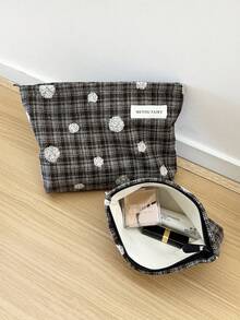 MEYOU FAIRY AGG 女款刺繡化妝包，內袋式便攜旅行盥洗包，手提包，多功能保養品收納袋，女性衛生棉收納袋，送給媽媽、女友的禮物，學生筆袋 - 彩色 - 查看 8