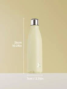 Meoky 500ml 磨砂不鏽鋼運動水壺 – 可樂造型保溫水壺，雙層防漏金屬瓶身，保溫保冷，可重複使用，適合學校、健身、旅行和運動 - 米色 - 查看 7