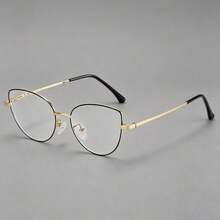 Women's Cat Eye Minimalist Fashion Plain Lens Glasses, Student Decorative Glasses, Suitable For Outfits, Can Be Used For Reading, Playing With Phone, Computer, Perfect As A Gift - Multicolor - View 13