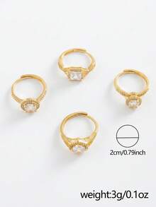 1pc Fashionable Elegant Open Ring, Suitable For Women's Daily Wear, Holiday Gift - Gold - View 2