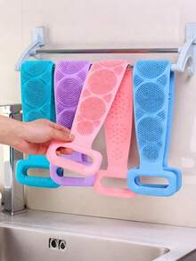 Silicone Exfoliating Bath Brush, Non-Slip Handle, Reusable, Suitable For All Ages And Genders, Easy To Hang And Clean, Ideal For Bathing, Spa Treatments And Daily Skincare - Multicolor - View 2