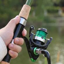 1.8m/5.9FT Telescopic Spinning Fishing Rod Combo With Size 1000 Pre-Spooled Spinning Reel, Tackle Box, Foldable Fishing Bucket Storage Bag, Complete Beginner Freshwater Fishing Kit - Green - View 3