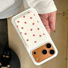 Minimalist Fresh Bow Cherry Heart Graffiti Multiple Gentle Print Magnetic Phone Card Holder, Leather Thin Back Card Sleeve, Compatible With All Phone Models, Can Store ID Card And Bank Card, Secure And Not Falling Off Or Pushing Up Screen Protector, Portable For Commuting And School, Niche Versatile Digital Accessory, Super Practical For Daily Travel And Document Storage - Multicolor - View 5