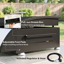Outsunny Propane Gas Grill With 3 Main Burners, 8530 BTU Outdoor BBQ Grill Cart With Non-Stick Griddle And Lid For Camping Picnic Garden Party Festival, Black - A - 查看 8