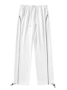 Men's Old Money Style Summer Drawstring Waist Pocket Casual Long Pants - White - View 7