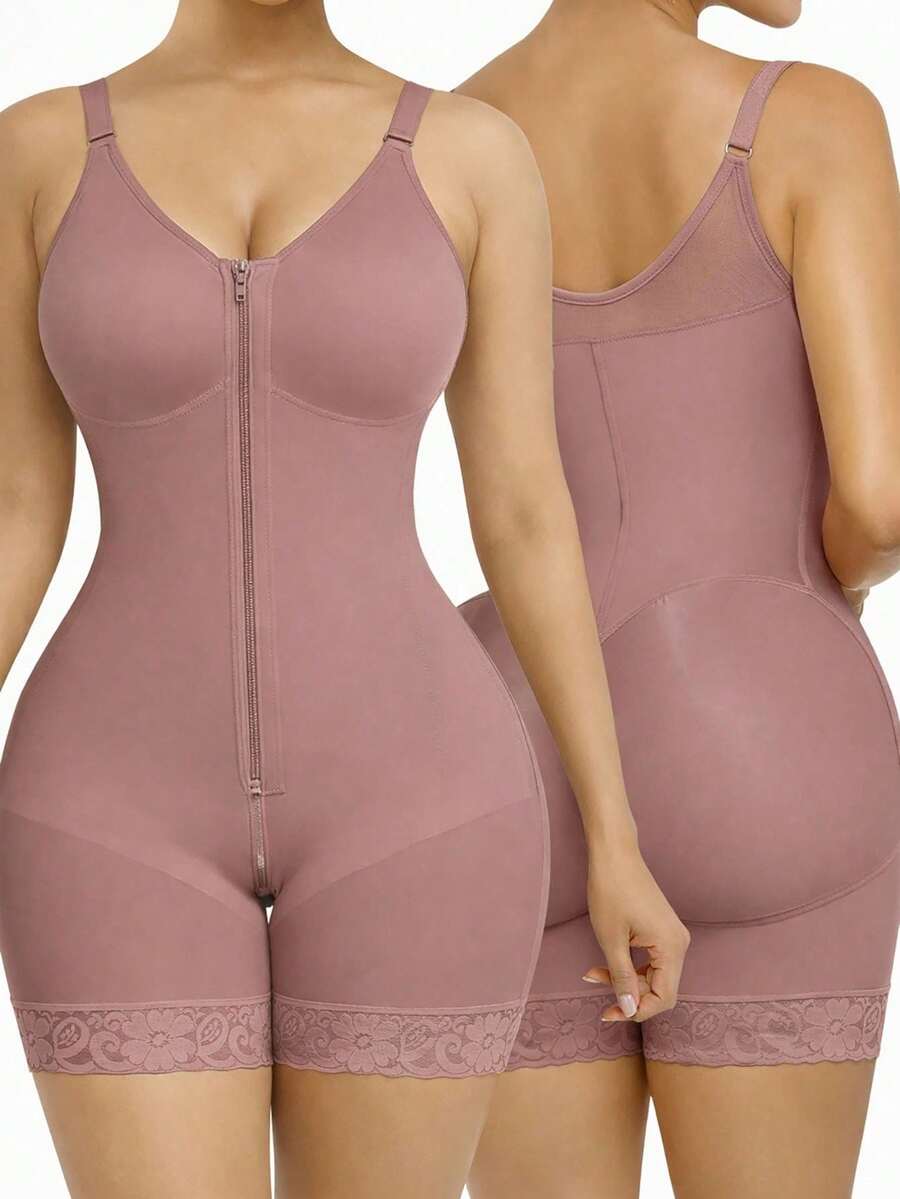 Faja Colombiana Alta Compresión Cuerpo Completo.Corset Ajustable Levanta Glúteos, Push Up y Reductora. - Púrpura malva - Ver 1