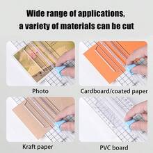 1pc 4-In-1 Paper Trimmer, Paper Cutting Tool, Photo/Paper Cutting Tool, Multi-Function Paper Cutter, Wave Line Cutting, Suitable For Crafts, Back To School Supplies And School Supplies. - As Shown In the Figure - View 7