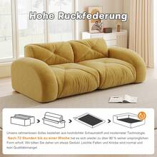Sofa 204 cm aus Chenille fuer Zuhause - Gelb - Übersicht 10