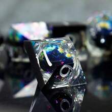 Rotatable Core Longan Dice Set, Sharp Resin Polyhedral D&D Dice, Handmade Role-Playing Game D&D Dice Set D20 D12 D10 D8 D6 D4 - Multicolor - View 4