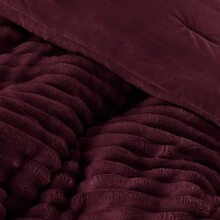Fluffy Ribbed 2/3 Pieces Corduroy Comforter Set Thick Durable Ultra Soft Plush Cozy Bedding Set 330 GSM All Season For Twin Full Queen King California King Housewarming Wedding Christmas Gift - 紅色 - 查看 9