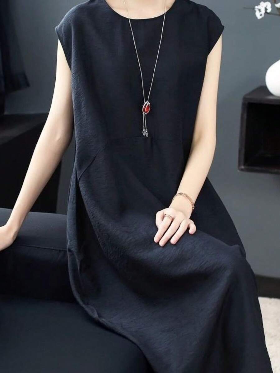 Women Midi Dresses - Black - View 1