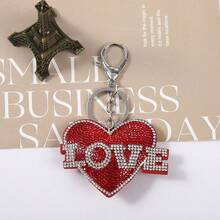 1pc Sweetheart Zinc Alloy Keychain, Full Rhinestone Design, Durable Clip, Daily Keys And Bag Decoration - Multicolor - View 6