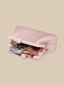 1 Piece White PU Material Flap Clutch Bag With Luxury Metal Decoration, Showing Fashion And Elegance, Suitable For Holding, Carrying, Wearing On The Shoulder Or Crossbody, P - 紫紅色 - 查看 9