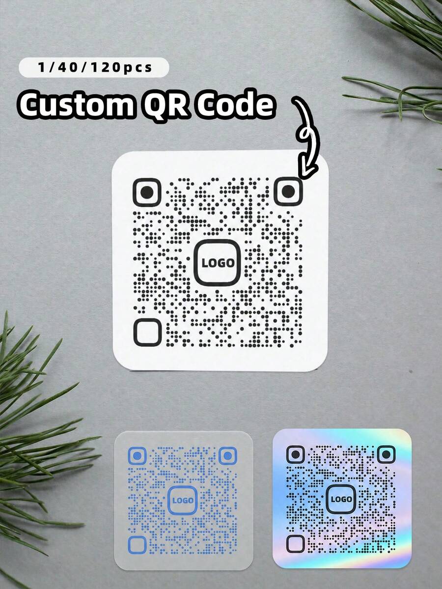 1/40/120pcs Personalized Labels - Customizable Square Stickers, Can Print Any Design, Logo, Text, QR Code, Waterproof, Gift, Customized Thank You Stickers, Christmas, Independence Day, Thanksgiving, Holographic, Small Business, Unboxing Experience - Multicolor - View 1