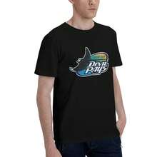 Tam-Pa-Bay-Rays Men's T-Shirt, Soft And Stretchy Cotton, Round Neck, Comfortable Slim Fit, Breathable And Durable, Basic For Everyday Wear, Office Or Casual Outings - 黑色 - 查看 5