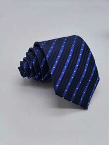 1pc Men's Premium Jacquard Blue Necktie, Multiple Styles Available, Suitable For Business Events, Wedding Groom Accessories, Daily Commute Versatile - Multicolor - View 12