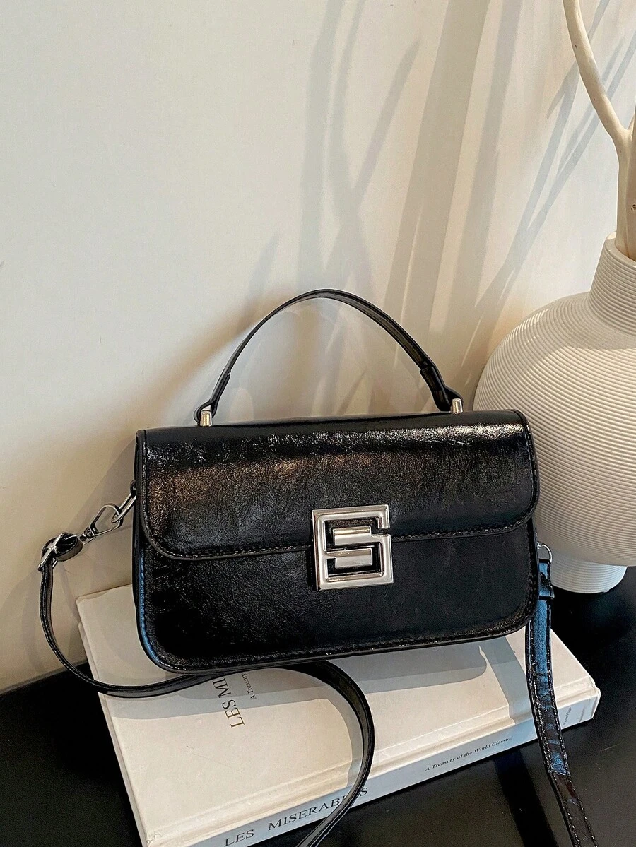 Tas Tangan Kecil Vintage Premium untuk Wanita, Tas Tote Persegi Kulit Minyak Baru, Tas Selempang Bahu Serbaguna yang Modis