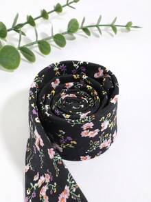 1PC Men's Fashion Casual Vintage Floral Plant Pattern Elegant Tie, Suitable For Party, Date, Daily, Travel, Vacation, Beach - Multicolor - View 4