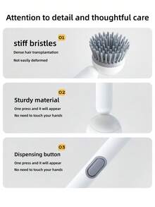1pc Rotating Pot Brush With Liquid Dispenser, Press-Type Dish Brush, 6-Gear Adjustable Kitchen Brush, Suitable For Pots, Pans, Sinks, Non-Stick Cookware - Brush - View 8