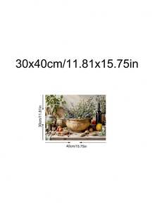 1pc A Taste Of Italy, Rustic Kitchen Still Life With Bread, Olive Oil & Herbs, Ideal Gift,Suitable For Bedroom,Living Room,Kitchen, Restaurant, Wall Arts,Wall Decor,Home Decor,Room Decor,Canvas Wall Art,Posters, Wall Art With Frame, Optional Frame - 1PCS - View 17
